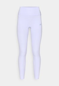 Άσπρο κολάν από ελαστικό ύφασμα, με ψηλή μέση και μικρό αντανακλαστικό λογότυπο στο κάτω μπροστινό μέρος. Λείο υφή.