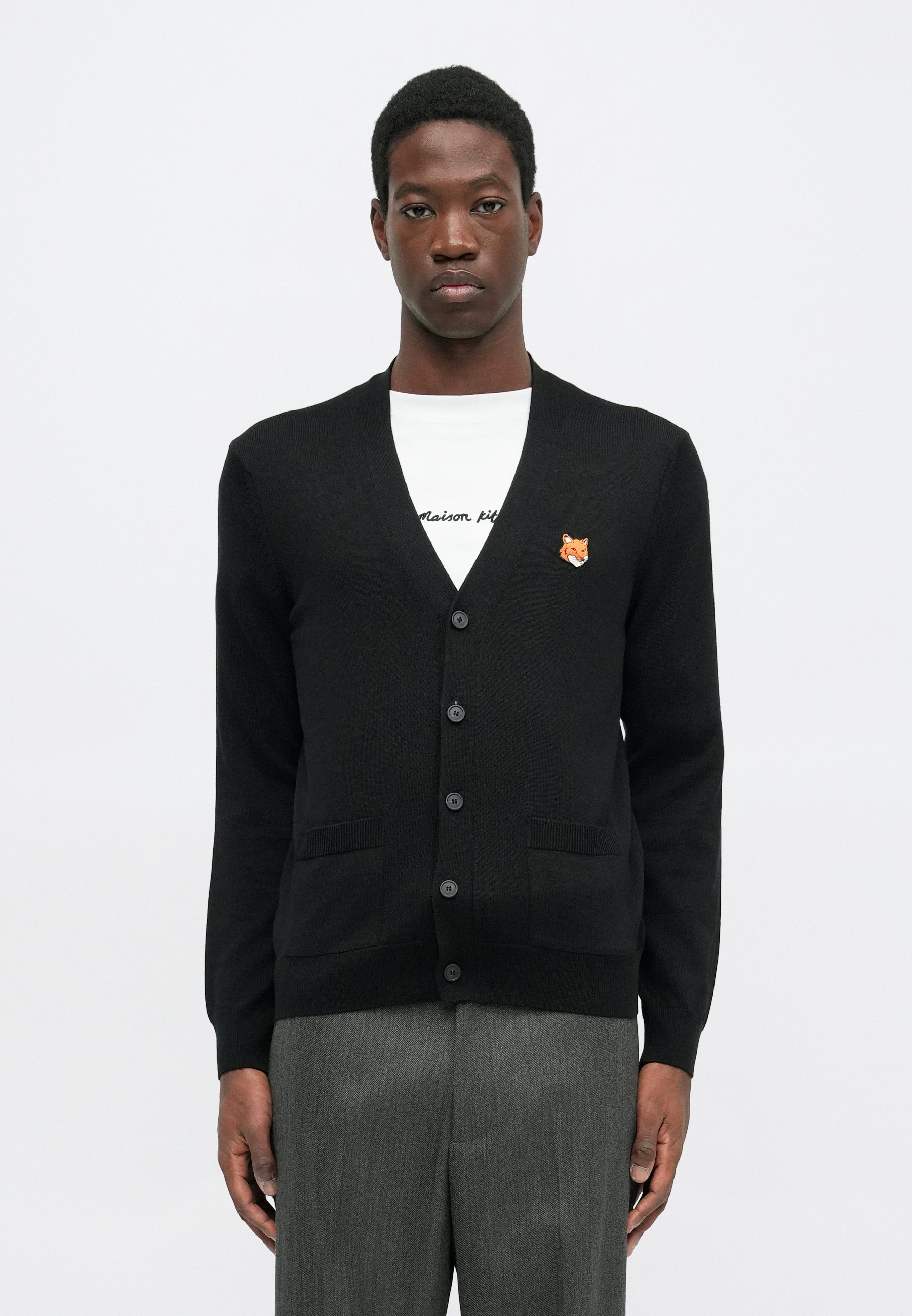 トップス FOX HEAD PATCH ADJUSTED CARDIGAN Maison Kitsuné FOX HEAD REGULAR CARDIGAN - Cardigan - black
