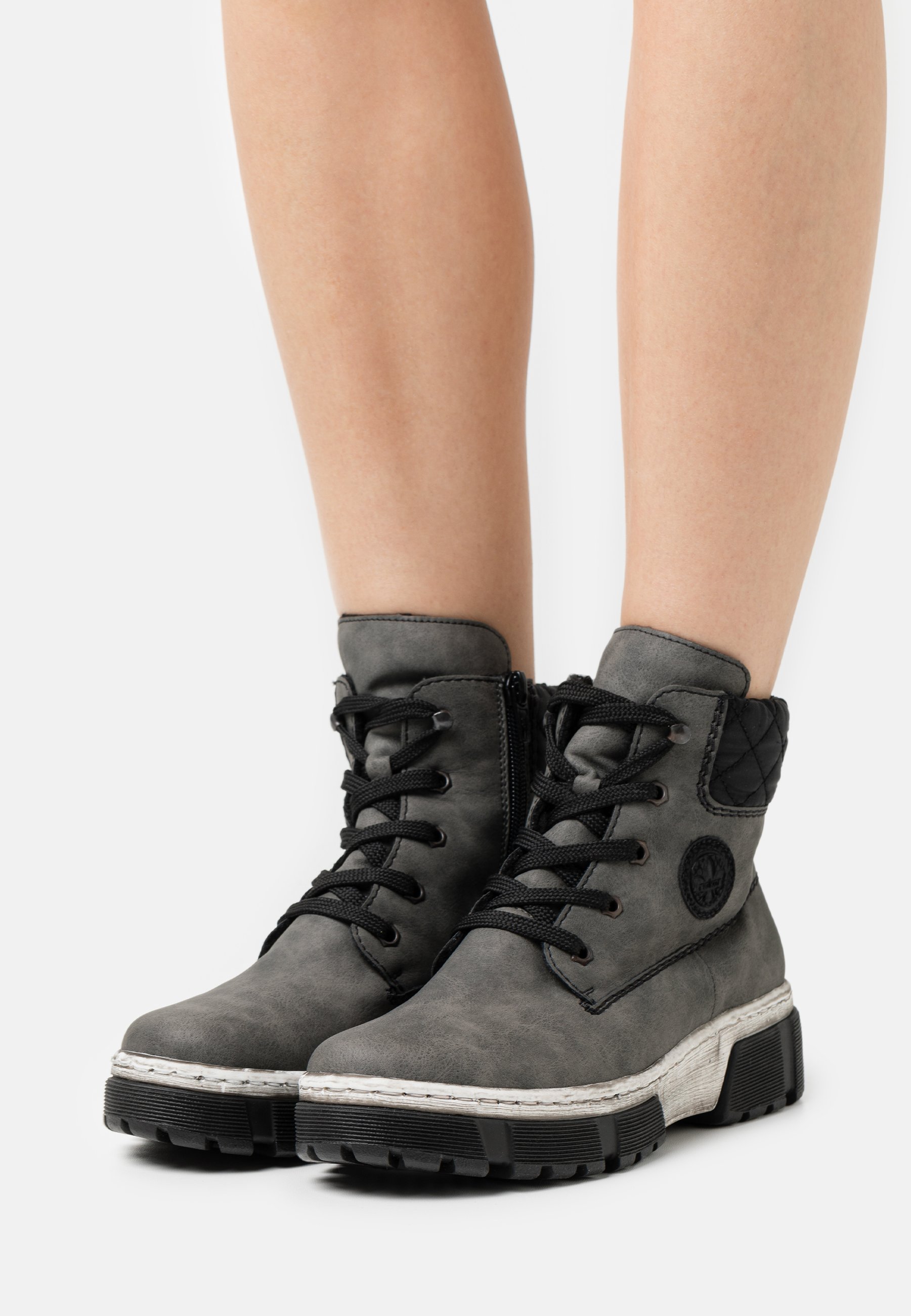 Rieker Veterboots - smoke/schwarz/Grijs - Zalando.nl