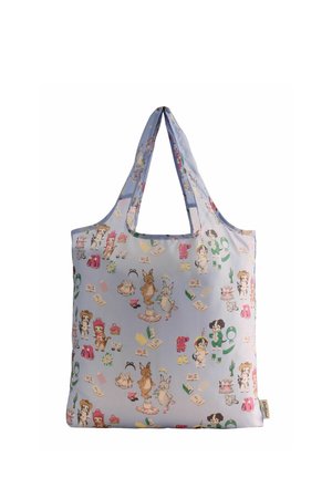 Cath Kidston, FOLDAWAY SHOPPER WITH CAT BAG CHARM - Kandekott - blue dress up animals