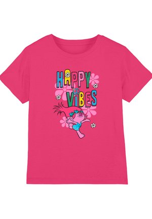 Universal Studios, TROLLS HAPPY VIBES UNISEX - Print T-shirt - neon pink