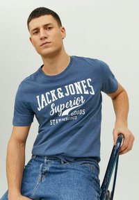 Jack & Jones LOGO - T-shirt imprimé - ensign blue