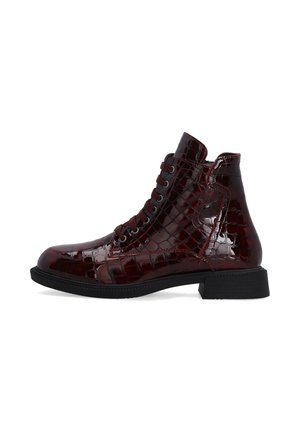 Šněrovací kotníkové boty - dark red