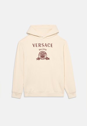Versace, VARSITY PRINT UNISEX - Felpa con cappuccio - cream/bordeaux