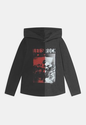 TEE - Long sleeved top - noir/anthracite chiné