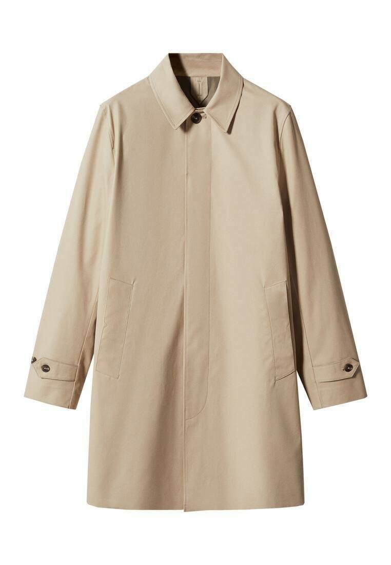 Mango Halflange jas zandkleur