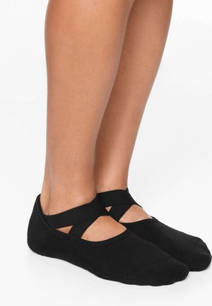 2 PAIRS OF YOGA AND PILATES WITH CROSSOVER STRAPS - Socquettes - black