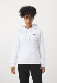 adidas Sportswear ESSENTIALS SMALL LOGO FEEL COZY HOODIE - Sweatshirt com capuz - white