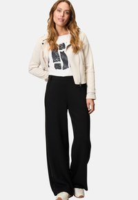 zero MIT GLITZERSTEINEN - Print T-shirt - patch creamgrey