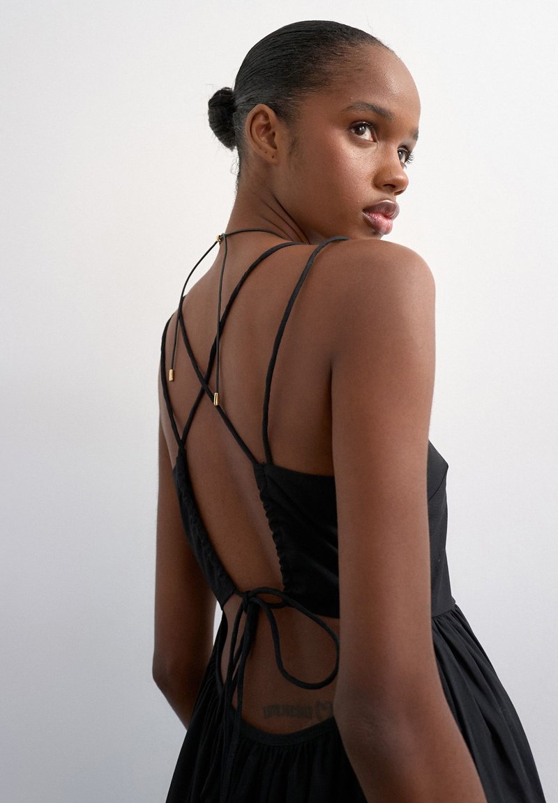 topshop backless dress Topshop a line cupro backless mini dress in brown