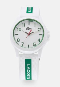 WHITE SILICONE STRAP LOGO WATCH UNISEX - Hodinky - weiß/grün