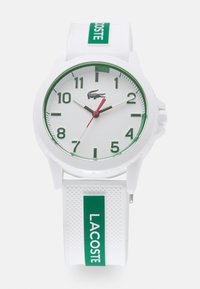 WHITE SILICONE STRAP LOGO WATCH UNISEX - Klocka - weiß/grün