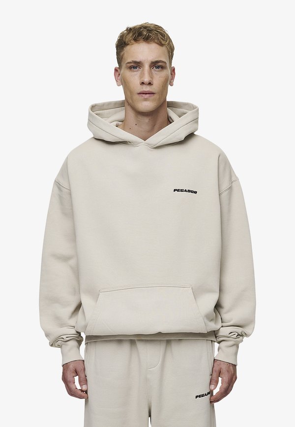 LOGO OVERSIZED HOODIE - Sweatshirt - washed light beige