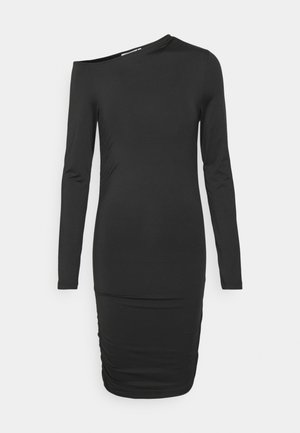 LOU DRAPE DRESS - Vestido de malha - black