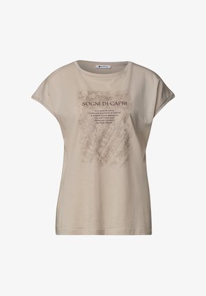 Street One, DROP-SHOULDER SHIRT WITH ARTWORK - Print T-shirt - clay sand