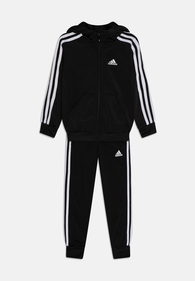 adidas Performance ESSENTIALS 3-STRIPES SHINY TRACK SUIT - Treningas - black/white