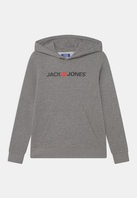 Jack & Jones Junior JJECORP OLD LOGO - Felpa con cappuccio - light grey melange