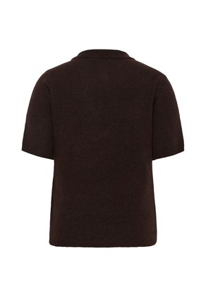 Kaffe Curve, KCOLIVIA KNIT POLO - Polo - dark brown white argyle