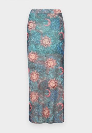 Noisy May NMLESLEY ANKLE SKIRT - Maxi skirt - river blue