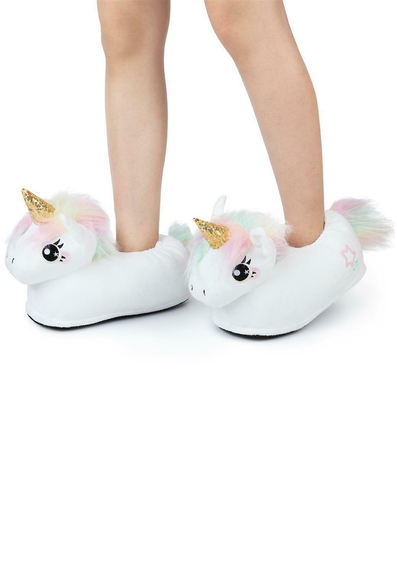 Corimori PLÜSCH-TIER-PANTOFFELN - Slippers - mia das einhorn weiß