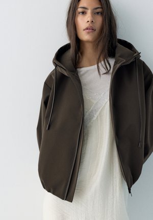 PULL&BEAR SHORT HOODED - RAINCOAT - Jakna za prosti čas - dark brown