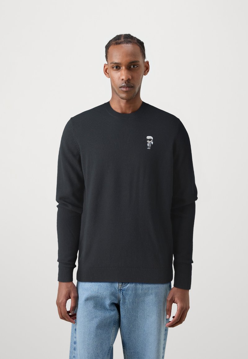KARL LAGERFELD CREW NECK - Πουλόβερ - black