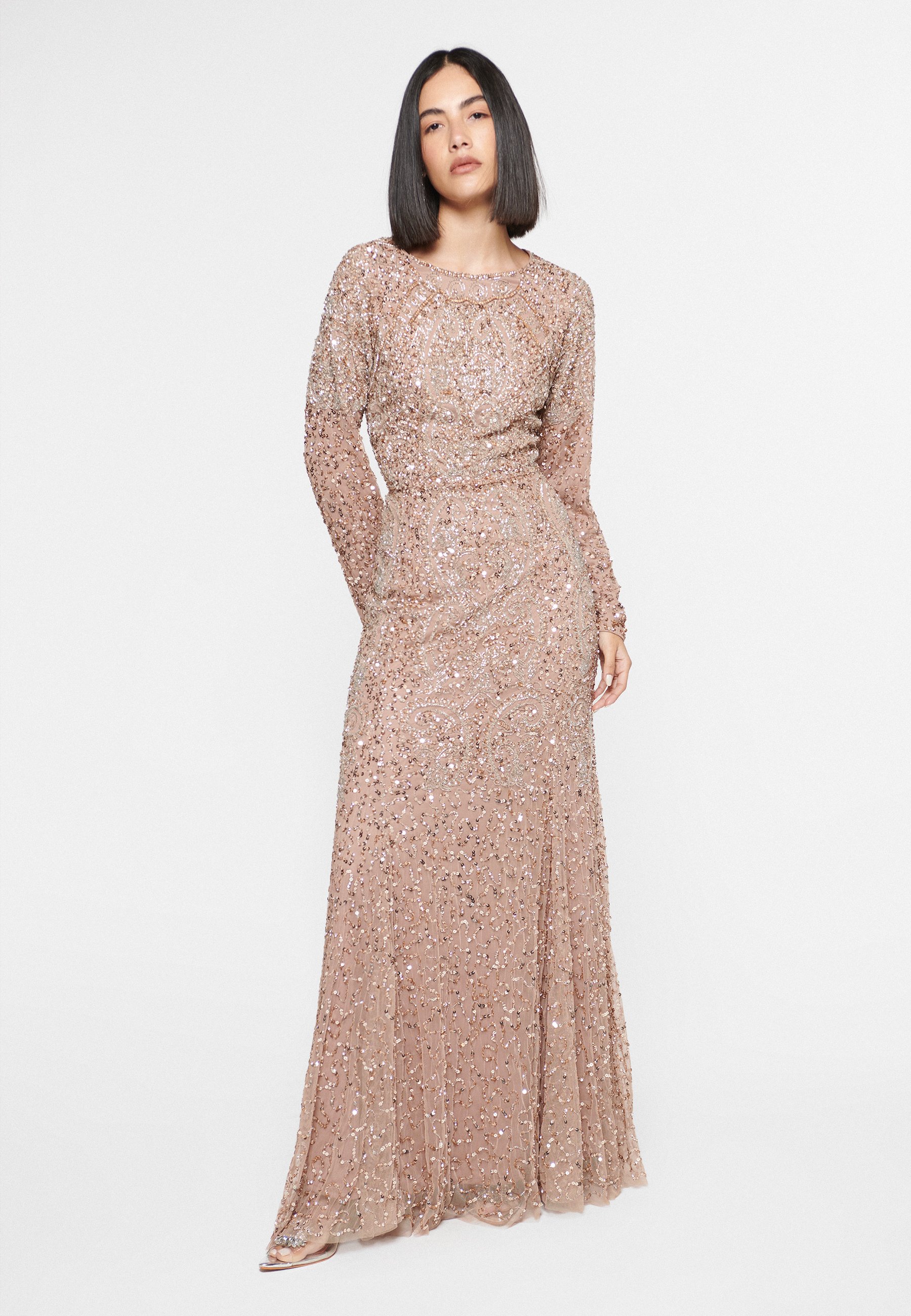 Robe De Cocktail Pailletée Taupe Windsor - Taille M - Neuf Avec étiquettes