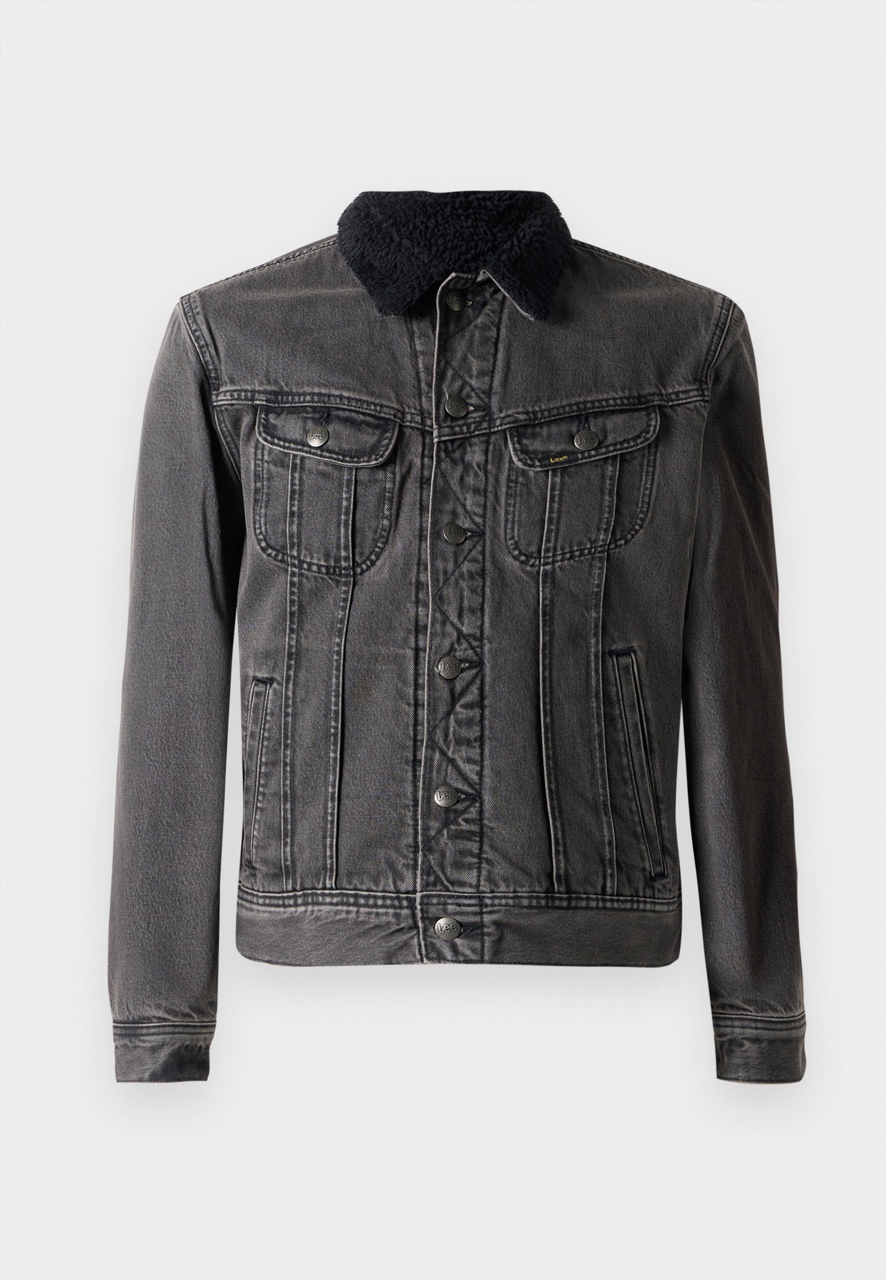 Lee SHERPA JACKET - Denim jacket - deep obsidian/black denim