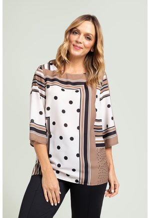Luisa Viola, BLUSA IN DOPPIA GEORGETTE STAMPATA - Blouse - beige