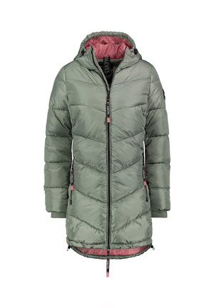 WARME MIT KAPUZE UND REISSVERSCHLUSSTASCHEN - Winter coat - grün