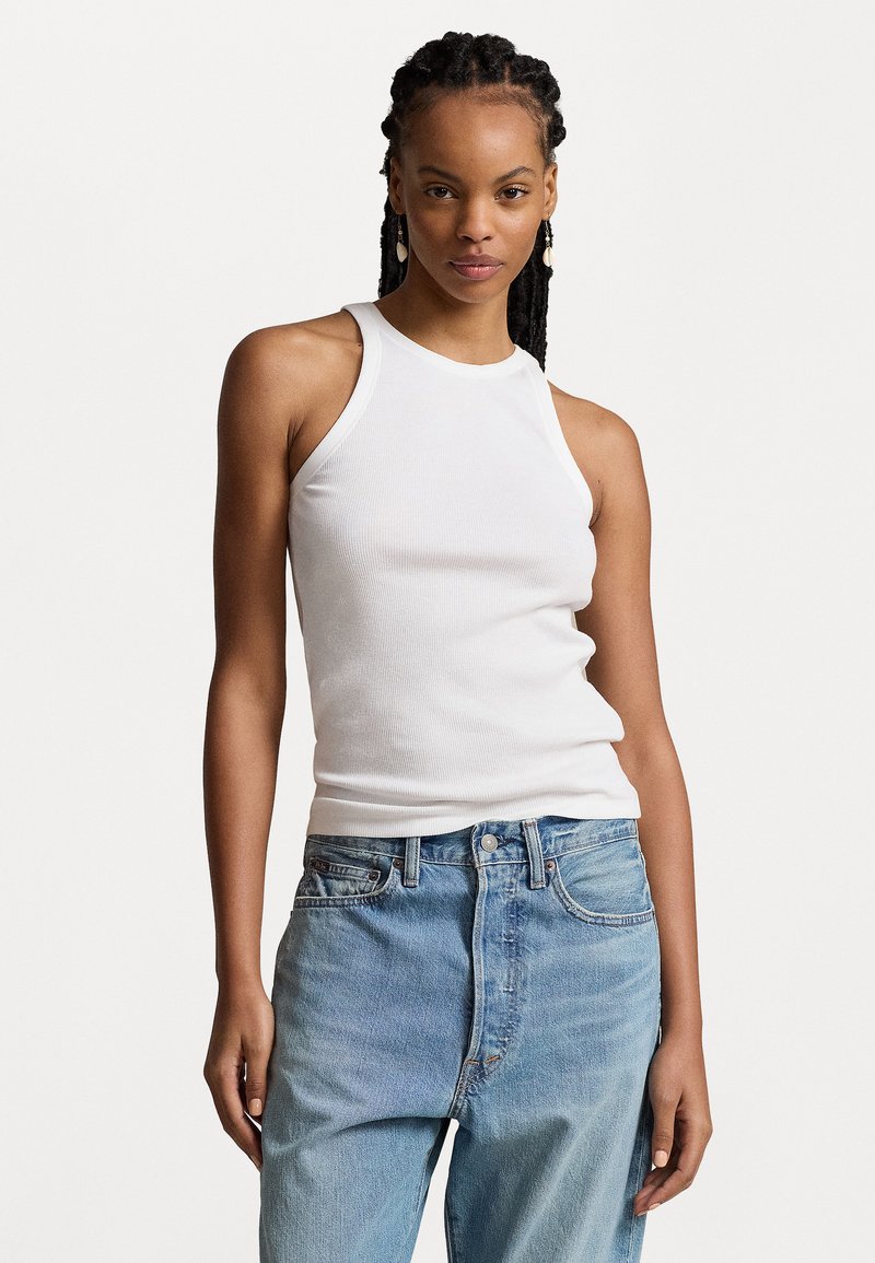 Polo Ralph Lauren RIB KNIT COTTON TANK - Top - white