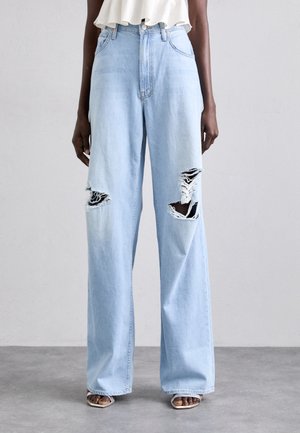 HIGH WAISTED SPINNER ZIP HEEL - Vaqueros boyfriend - ripped off