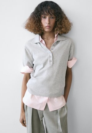 Massimo Dutti SWEATER  - Poloshirt - light grey