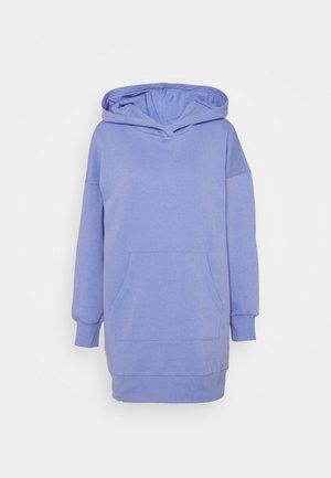 Sweatshirt à capuche en tissu doux de couleur lilas clair. Doté d'une grande poche avant et de poignets côtelés, il présente un design décontracté et surdimensionné.