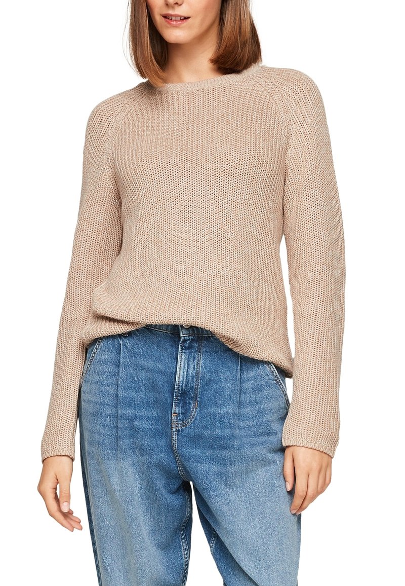 Damen Strickjacken | QS by s.Oliver Strickpullover beige melange/beige-meliert - SD86291 Damen Strickjacken | QS by s.Oliver Strickpullover beige melange/beige-meliert - SD86291