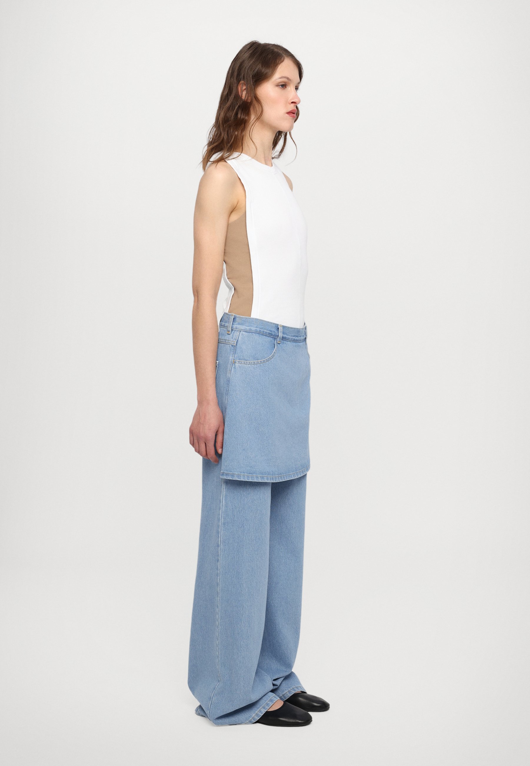 Ksenia Schnaider SKIRT DETAIL - Denim skirt - light blue/light