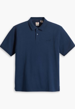 Granatowy, krótkim rękawem polo z dwoma guzikami i małym logo Levi's na lewej piersi.