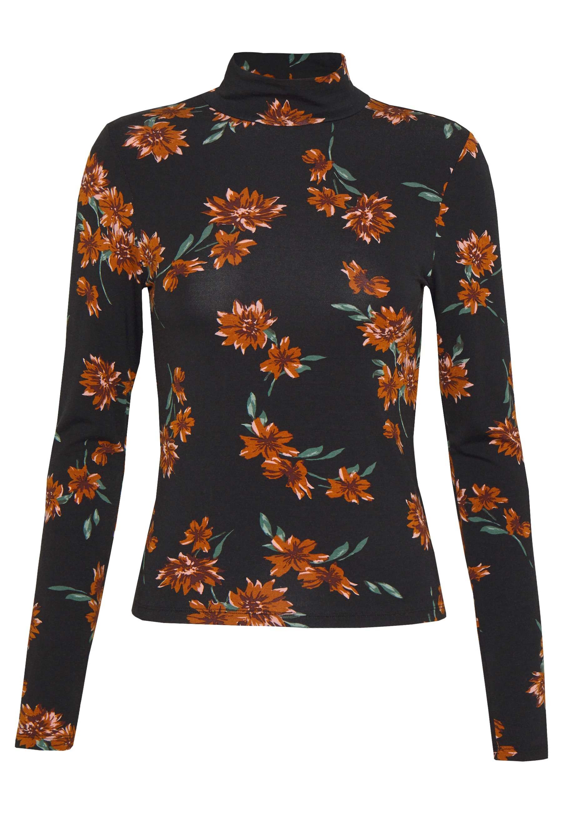 Gina Tricot DORSIA Topper langermet blackorangesvart Gina Tricot DORSIA - Topper langermet - black/orange