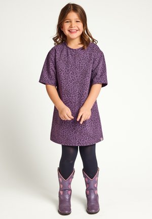 Looxs Revolution, DENIM JURK PURPLE LEOPARD - Spijkerjurk - paars