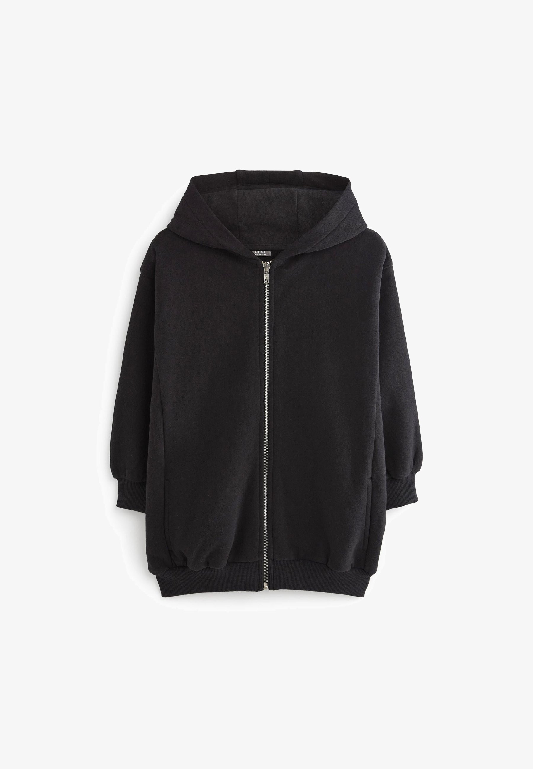Zalando Schwarzer Zip Hoodie Next THROUGH HOODIE LONG LINE