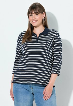 STRIPED POLO - Pullover - marine