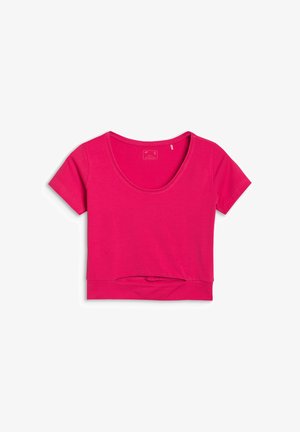 4F, 4F T-SHIRT CROP TOP GŁADKI DAMSKI - BIAŁY L - T-Shirt print - pink