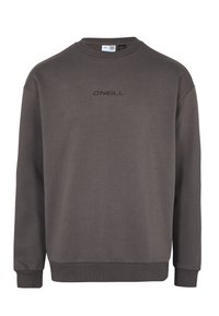 Sweat-shirt gris foncé à col rond, manches longues, avec logo "O'Neill" imprimé en noir sur la poitrine.