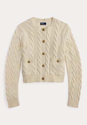 Polo Ralph Lauren, CABLE WOOL CASHMERE CARDIGAN - Strickjacke - authentic cream