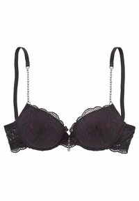 SEXY PEARL - Reggiseno push-up - black/eggplant