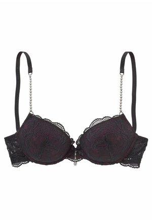 LASCANA SEXY PEARL - Push-up bra - black/eggplant