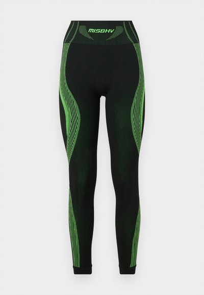 MISBHV Leggings - Calças - black/green