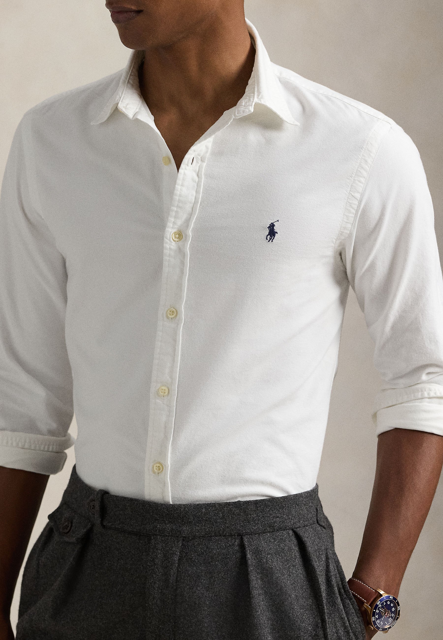 Polo Ralph Lauren SLIM FIT OXFORD SHIRT - Shirt - white - Zalando