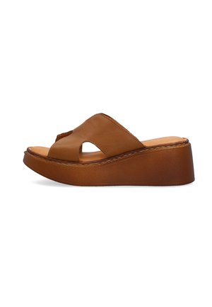 VENEZIA, HEELED MULES - Natikače na petu - brown
