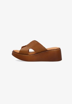 VENEZIA, HEELED MULES - Natikače na petu - brown